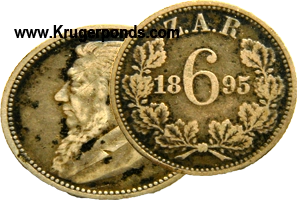 1895 ZAR Sixpence