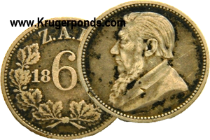 1896 ZAR Sixpence Silver