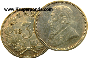 1893 ZAR Threepence Tickey