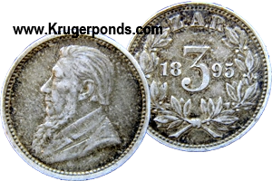 1895 ZAR Tickey 3 pence